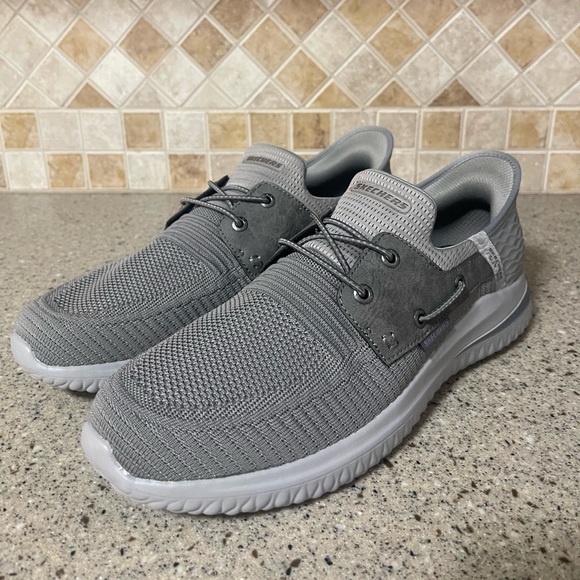 Skechers Other - Skechers Men’s Delson 3.0 Gray Hands Free Slip on Sneakers Size 12